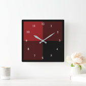 Zwart-rood geplakt - vierkante klok (Huis)