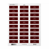 Zwart & rood geruit 2 geruite adreslabels etiket (Full Sheet)