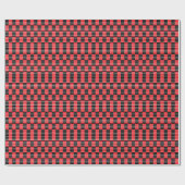 Zwart Rood Geruit en Strepen Cadeaupapier (Vlak)