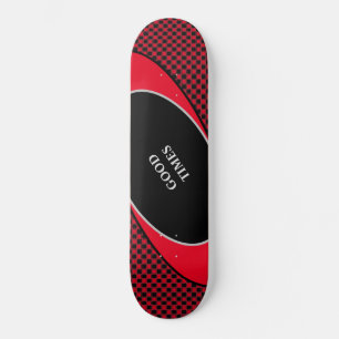 Zwart & rood geruit patroon & golvende lijnen persoonlijk skateboard