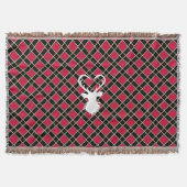 Zwart rood geruit & rendier silhouet deken (Voorkant)