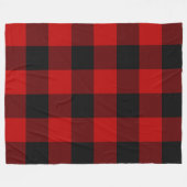 Zwart & Rood Geruite Vierkanten Buffalo Plaid Fleece Deken (Voorkant (Horizontaal))