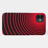 Zwart Rood Gestreepte iPhone Case of Kies Kleuren (Achterkant (horizontaal))