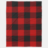 Zwart-rood, gevarieerd vierkant buffel fleece deken (Voorkant)