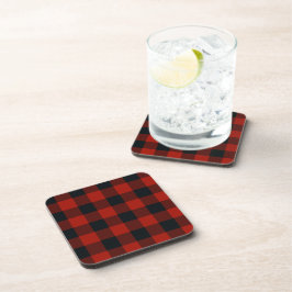 Zwart & Rood Gingham Buffalo Geruit Schots Rutpatr Bier Onderzetter