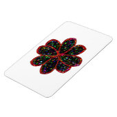 Zwart-rood Glitter Flower Magnet Magneet (Linkerzijde)