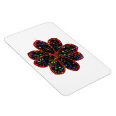Zwart-rood Glitter Flower Magnet Magneet (Rechterzijde)