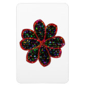 Zwart-rood Glitter Flower Magnet Magneet (Verticaal)