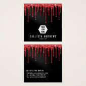 Zwart rood glitter-schijven Logo, Kaart voor beeld (Voorkant /achterkant)