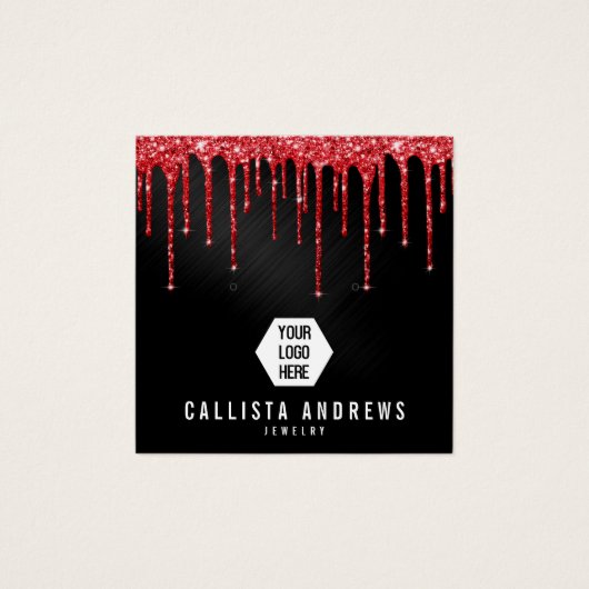 Zwart rood glitter-schijven Logo, Kaart voor beeld (Voorkant)