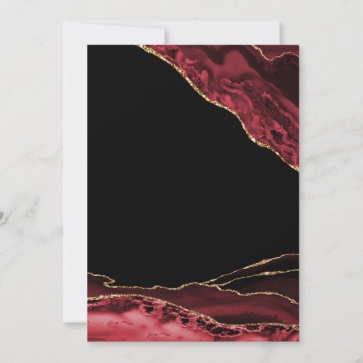 Zwart Rood Goud Agaat 70e Verjaardag Kaart (Achterkant)