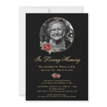 Zwart Rood Goud Bloemen Foto Memorial Service