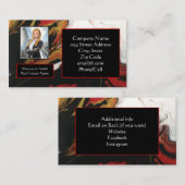 Zwart Rood Goud Foto (dubbelzijdig) Visitekaartje (Voorkant / Achterkant)