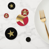 Zwart Rood Goud Glitter Stars Hollywood Party Confetti (Groep)