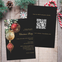 Zwart rood goud kerstballen business QR kerstfeest