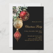 Zwart rood goud kerstfeest kaart (Voorkant)