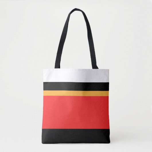 Zwart Rood Goud Kleur Blok Tote Bag (Voorkant)