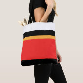 Zwart Rood Goud Kleur Blok Tote Bag (Dichtbij)