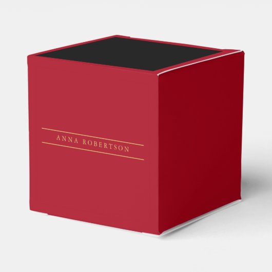 Zwart Rood Goud Kleuren Professioneel Chique Minim Bedankdoosjes (Achterkant)