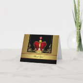 Zwart Rood Goud Kroon Koning Prins Dank u Kaarten (Voorkant)