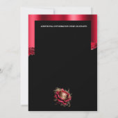 Zwart rood goud maskerade verjaardag carnaval mask kaart (Achterkant)