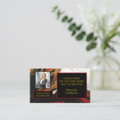 Zwart rood goud met foto met QR-code Visitekaartje (Staand voorkant)