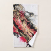 Zwart Rood Goud Negatieve Ruimte Abstract Bad Handdoek (Handdoek)