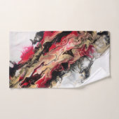 Zwart Rood Goud Negatieve Ruimte Abstract Bad Handdoek (Handdoek)