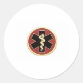 zwart-rood-goud ronde sticker (Voorkant)