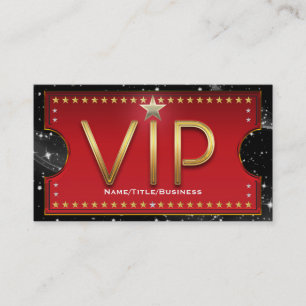 Zwart Rood Goud & Zilver Glam Custom VIP Ticket
