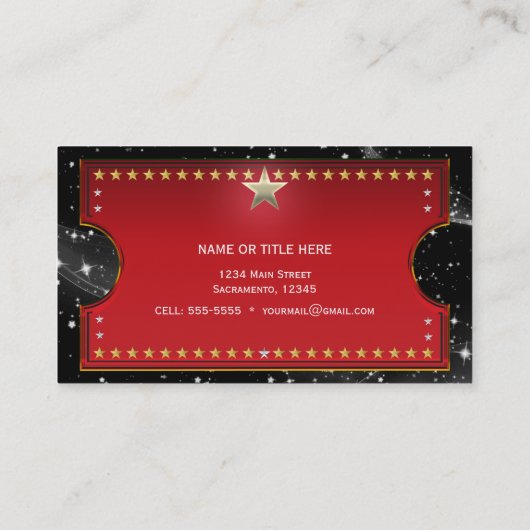 Zwart Rood Goud & Zilver Glam Custom VIP Ticket (Achterkant)