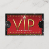 Zwart Rood Goud & Zilver Glam Custom VIP Ticket (Voorkant)
