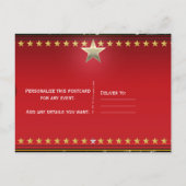 Zwart Rood Goud & Zilver Glam VIP-Eventfeest Uitnodiging Briefkaart (Achterkant)