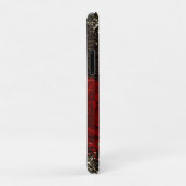 Zwart rood goudbloemmonogram Case-Mate iPhone case (Achterkant/rechts)