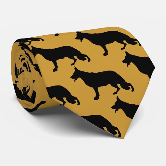 Zwart rood gouden herder stropdas (Opgerold)