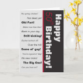 Zwart & Rood Grappige Ouderdomsgrappen Verjaardag Kaart (Gele Bloem)