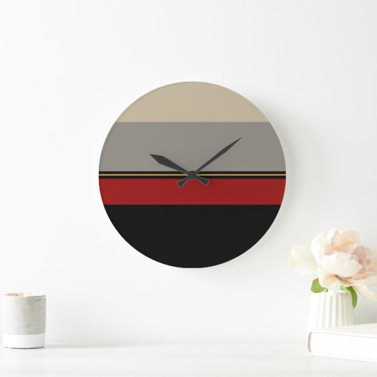 Zwart, rood, grijs en geelbruine klok (Huis)