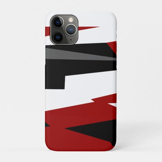 Zwart rood grijs en wit Case-Mate iPhone case (Achterkant)