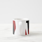 Zwart rood grijs en wit espresso kop (Achterkant)