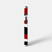 Zwart rood grijs en wit iPhone hoesje (Linkerkant)