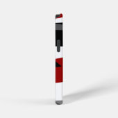 Zwart rood grijs en wit iPhone hoesje (Rechterkant)