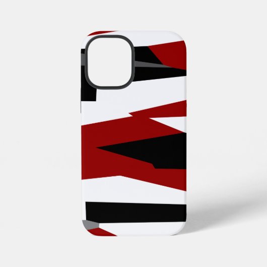Zwart rood grijs en wit iPhone hoesje (Achterkant)