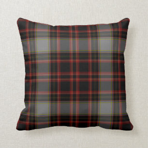 Zwart rood grijs Geel Gold Tartan Pset Kussen