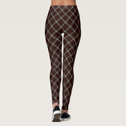 Zwart rood grijs Klein Tartan Schema Leggings (Achterkant)