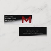 Zwart Rood Grijs Monogram Fotograaf Visitekaartje (Voorkant / Achterkant)