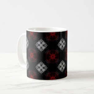 Zwart Rood Grijs Patroon Mok