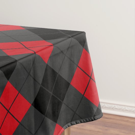 Zwart, Rood & Grijs Plaid - Gecontroleerd Tafelkleed (Voorbeeld)