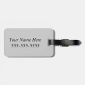 Zwart Rood Grijs Textuur Ontwerp Monogram Bagagelabel (Achterkant horizontaal)