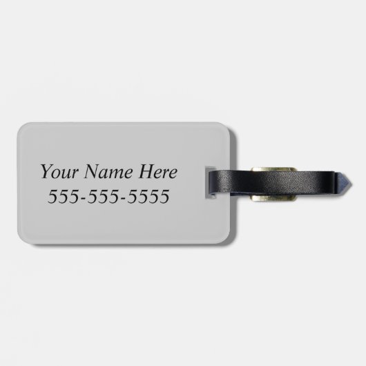 Zwart Rood Grijs Textuur Ontwerp Monogram Bagagelabel (Achterkant horizontaal)