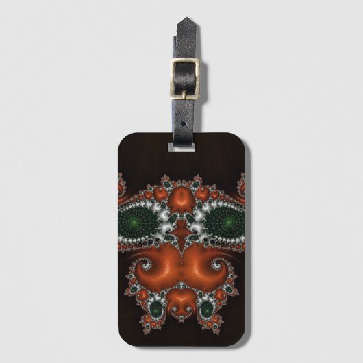 Zwart, Rood, Groen en Wit design Bagagelabel (Voorkant (verticaal))